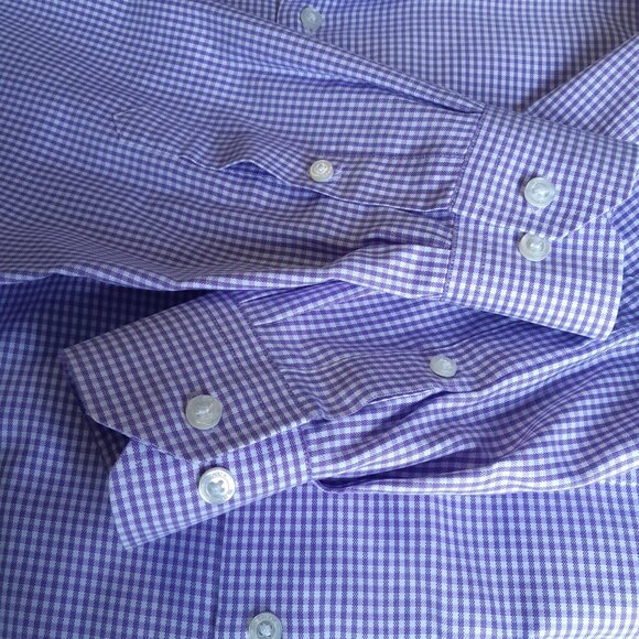 BLACK BROWN 1826 SZ 15.5 Classic Fit Egyptian Cotton Lavendar Button Up Shirt - Picture 6 of 14